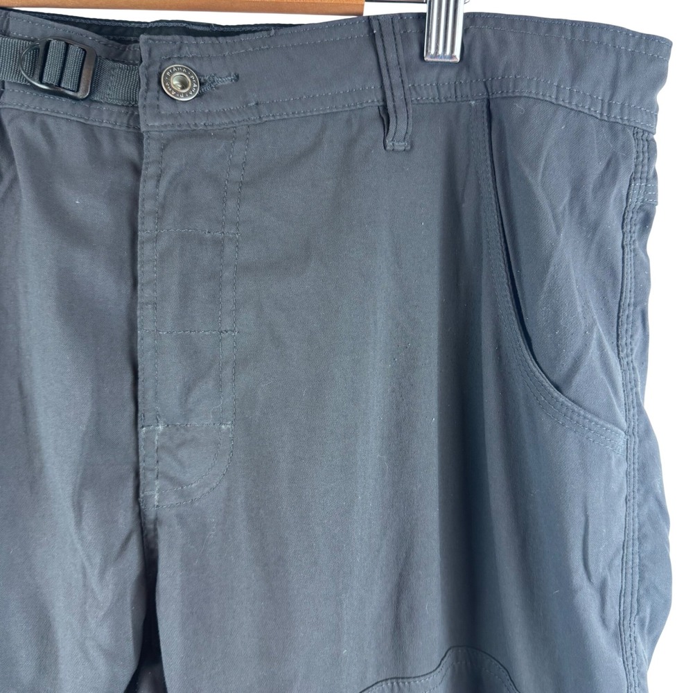 prAna Zion Pants Mens 35x33 Dark Grey Stretch Cargo Hiking Climbing M4ST32118